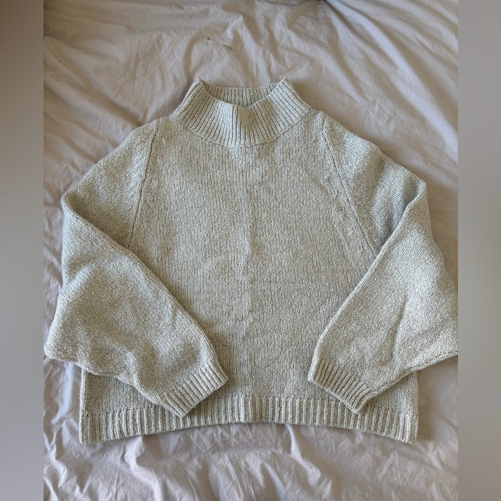 Old Navy, XS Petite, Light Beige Mock Turtleneck Sweater
